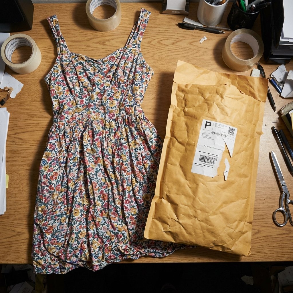 Example garment photo of a floral dress laid flat